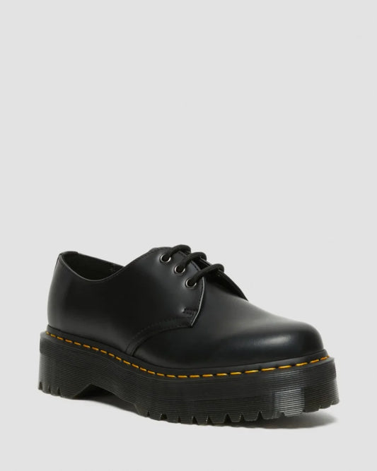 Dr Martens 1461 Quad 3 Eye Shoe BLACK POLISHED SMOOTH