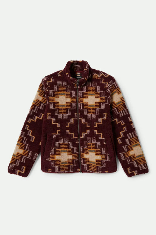 Brixton Arctic Fleece Mock Neck Jacket LIGHT CABERNET