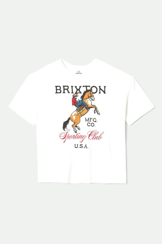 Brixton Sporting Club Oversized BF Tee WHITE