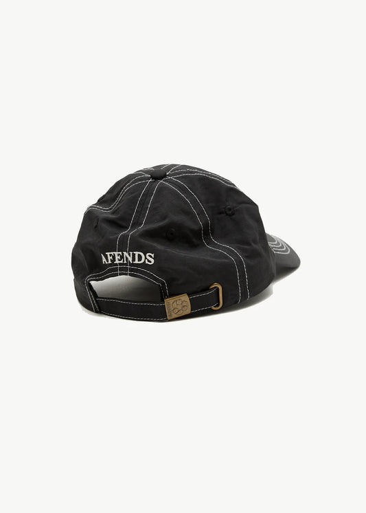 Afends Cosmic Con Six Panel Cap BLACK