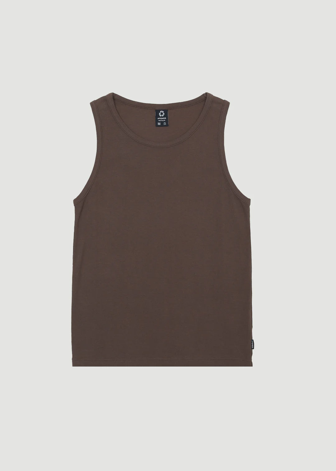 Afends Paramount Recycled Ribbed Singlet COFFEE