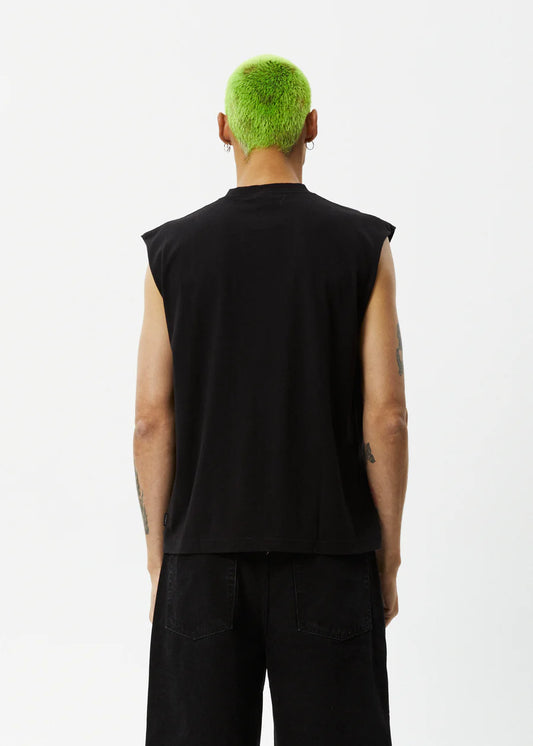 Afends Limits Graphic Sleeveless T-Shirt BLACK