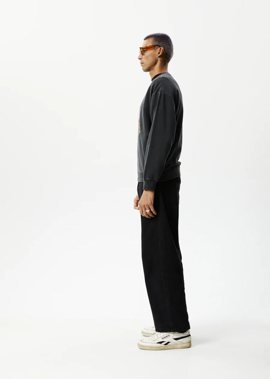 Afends Holiday Crew Neck Jumper STONE BLACK