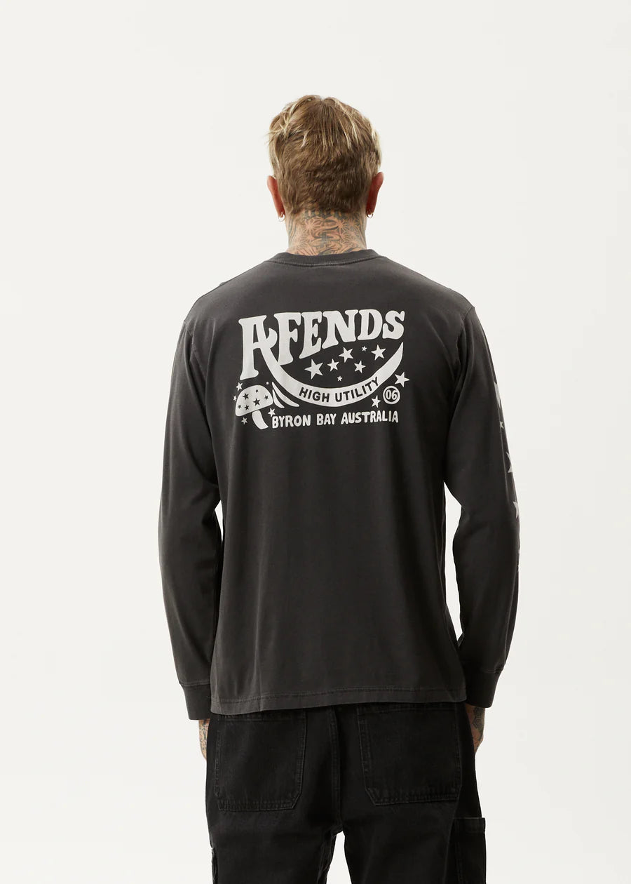 Afends High Utility Long Sleeve T-Shirt STONE BLACK