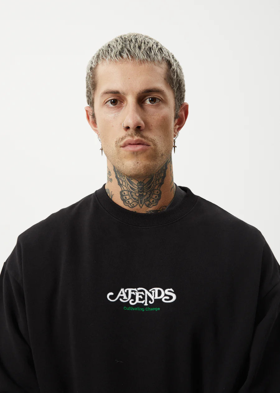 Afends Break Through Crew Neck BLACK