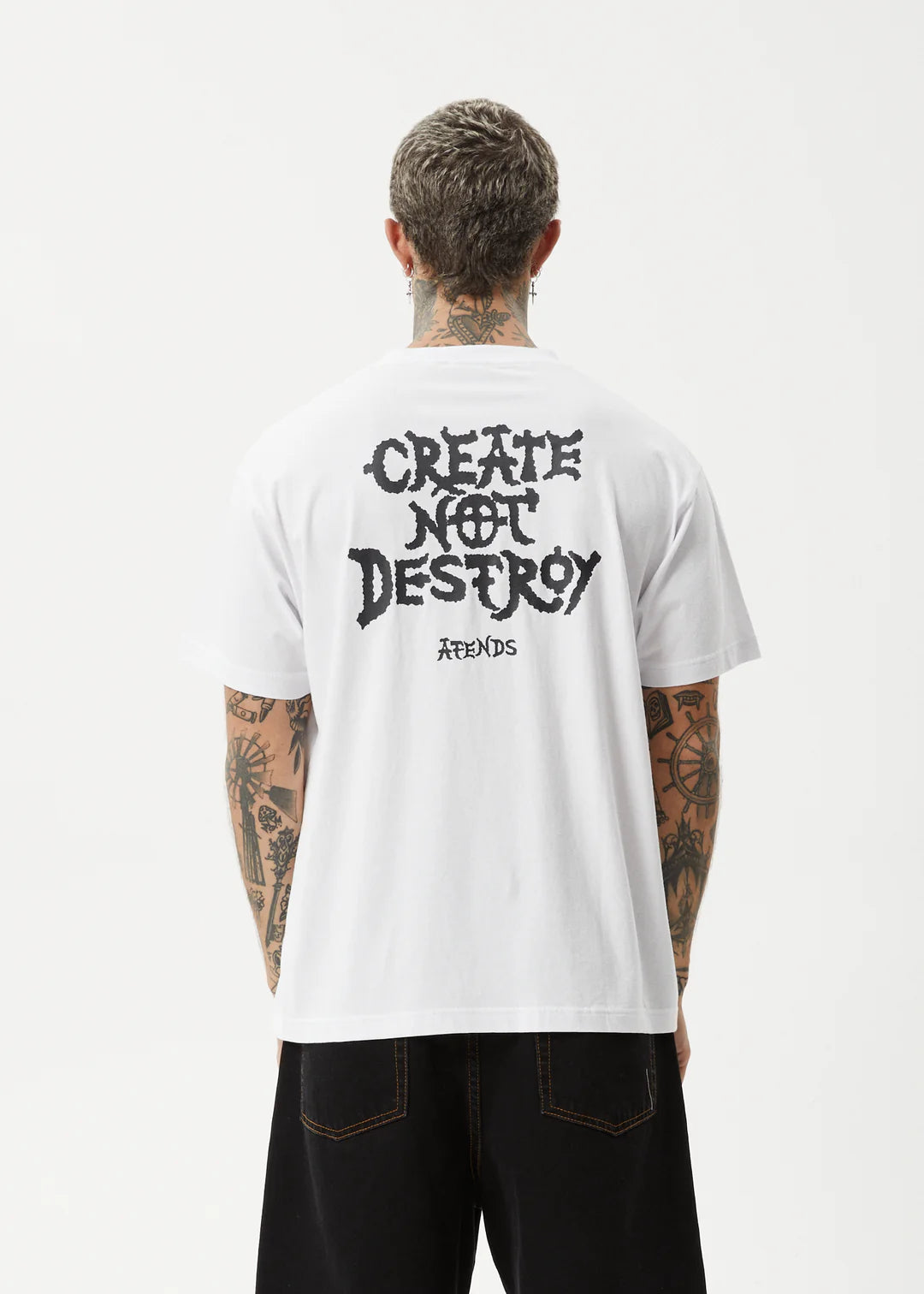 Afends Destroyer Recycled Boxy Fit Tee WHITE