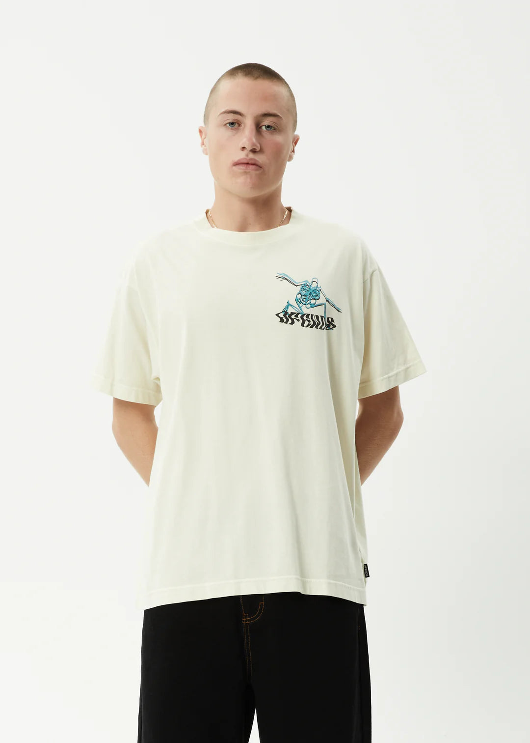 Afends Smiling Assassin Recycled Boxy Fit Tee LIMESTONE