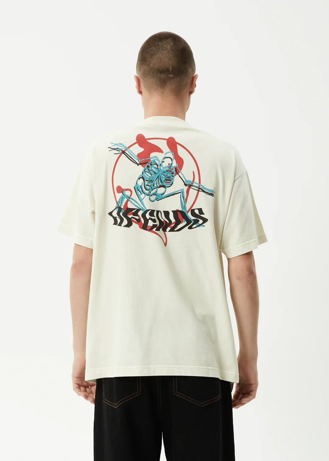 Afends Smiling Assassin Recycled Boxy Fit Tee LIMESTONE