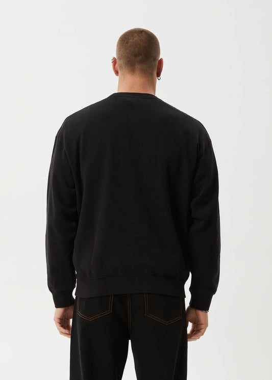 Afends Surf Or Fly Crew Neck Jumper BLACK