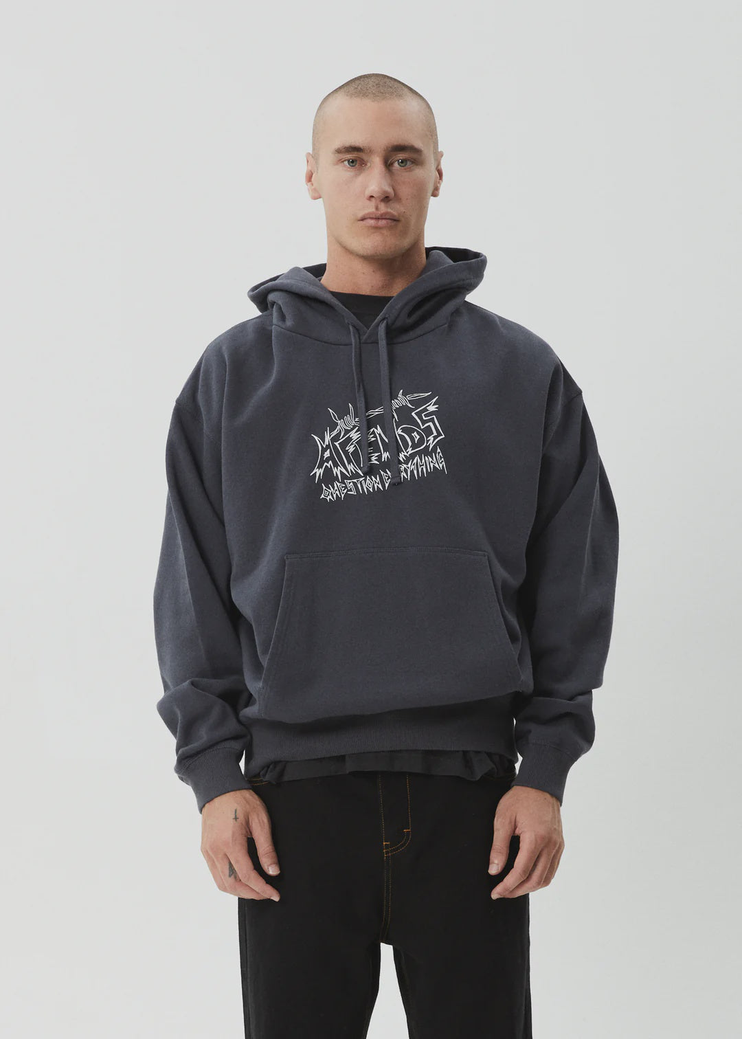 Afends Moments Boxy Hoodie CHARCOAL