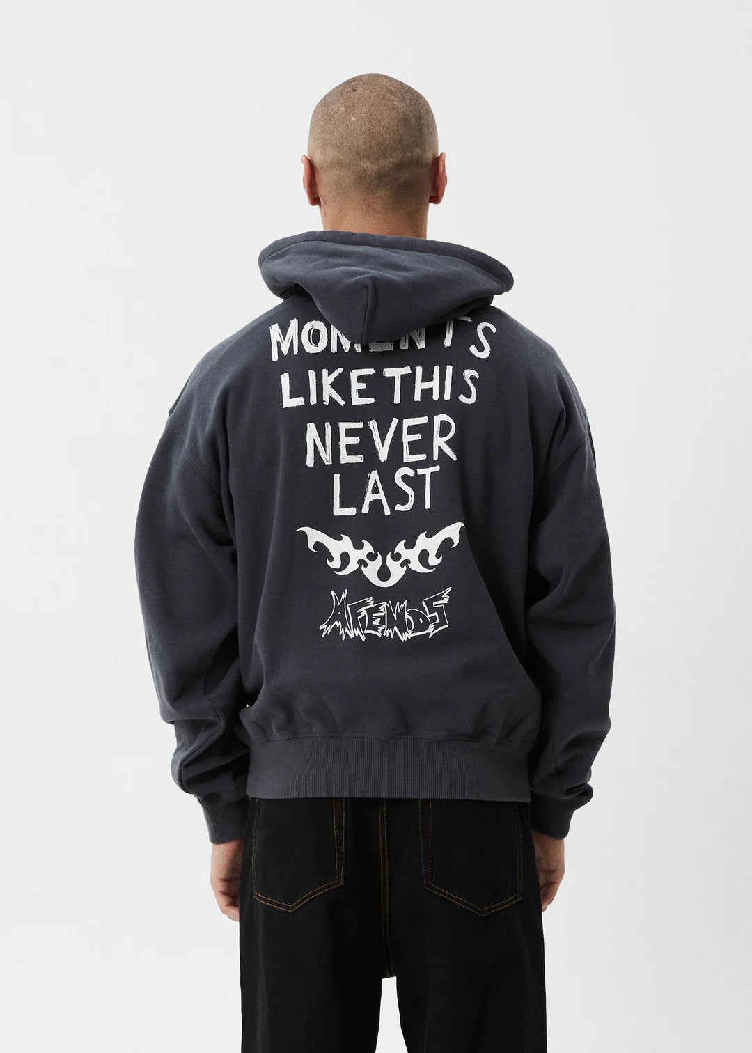 Afends Moments Boxy Hoodie CHARCOAL