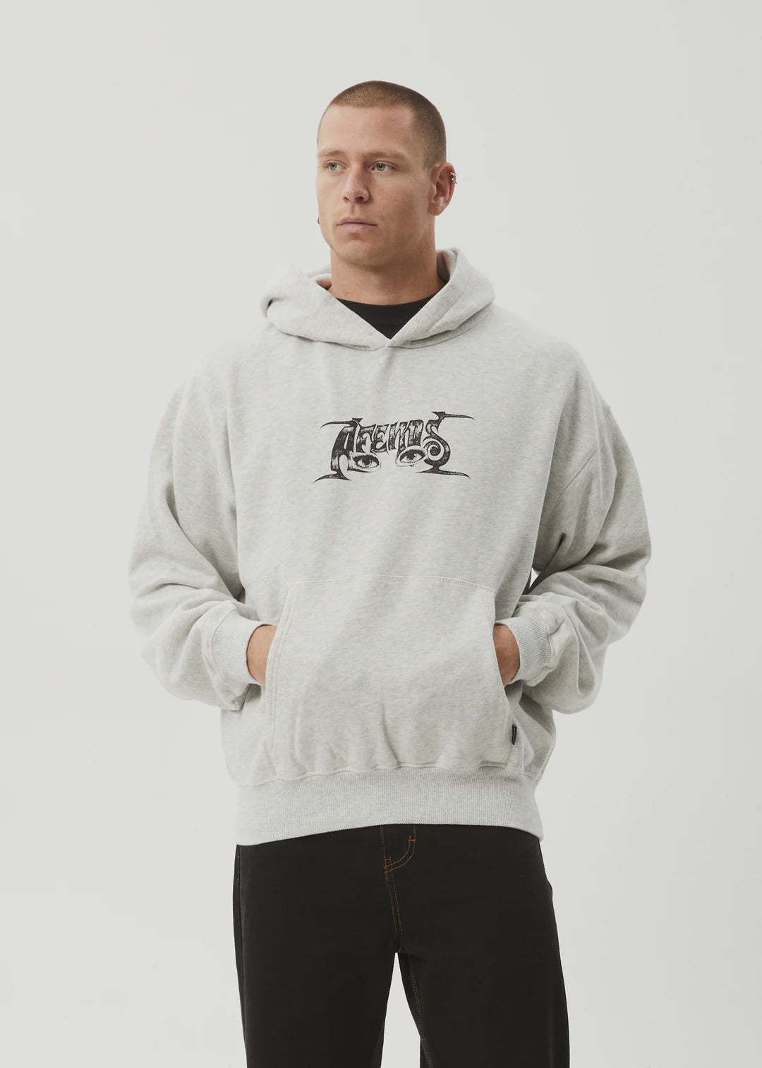 Afends All Eyez Boxy Hoodie GREY MARLE