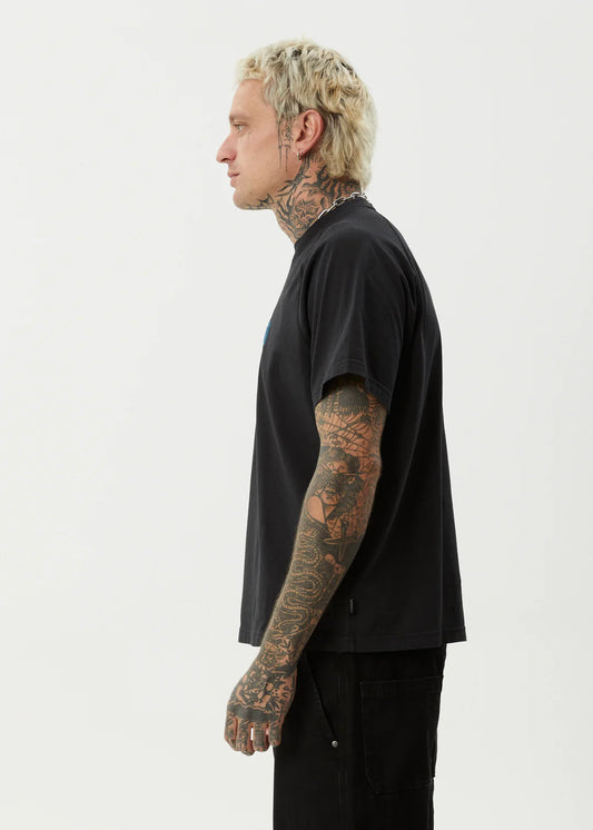Afends Bats Raglan Boxy Tee STONE BLACK