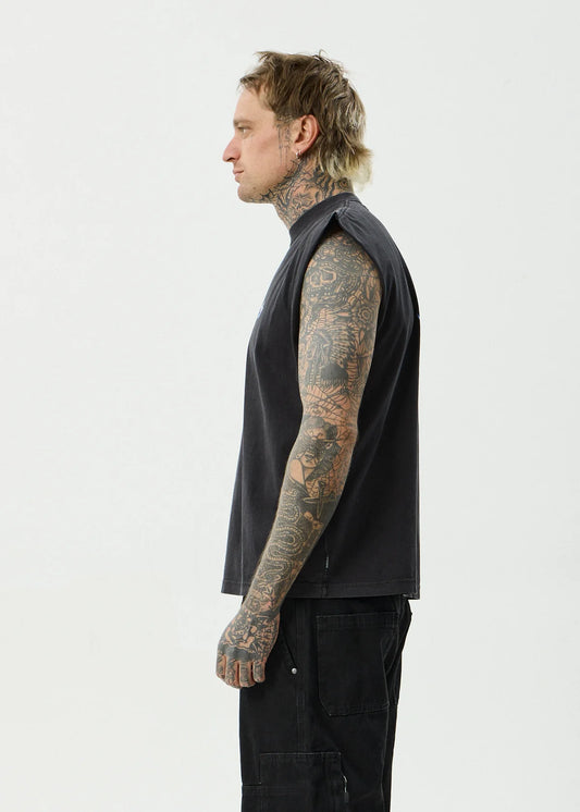 Afends Created Sleeveless Tee STONE BLACK