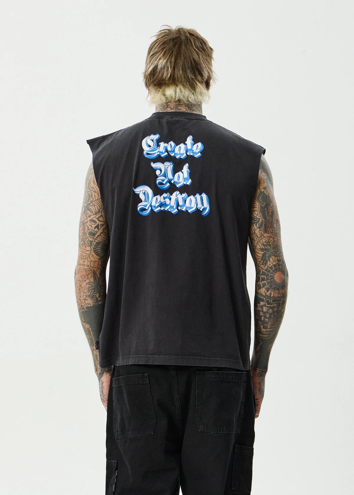 Afends Created Sleeveless Tee STONE BLACK