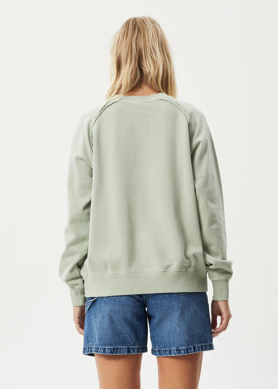 Afends Cutback Raglan Crewneck Jumper EUCALYPTUS