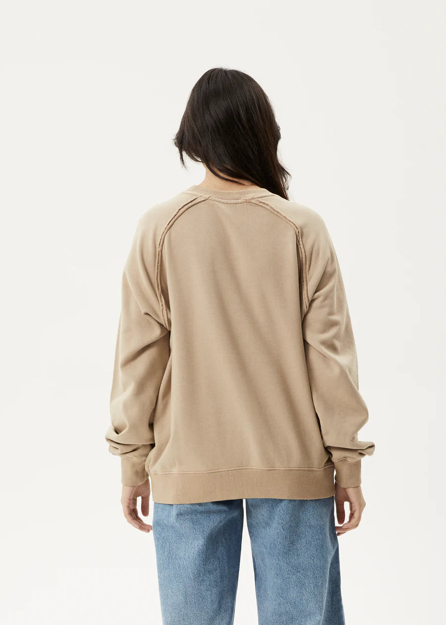 Afends Cutback Recycled Raglan Crewneck TAUPE