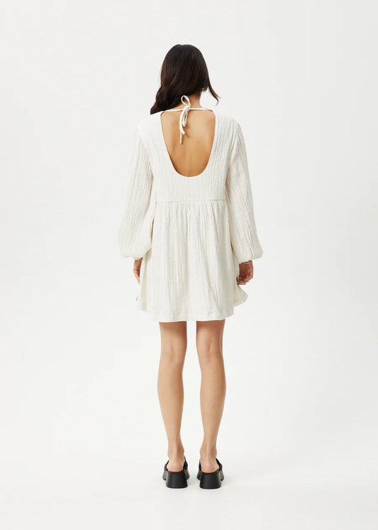 Afends Focus Hemp Sunseeker Mini Dress WHITE