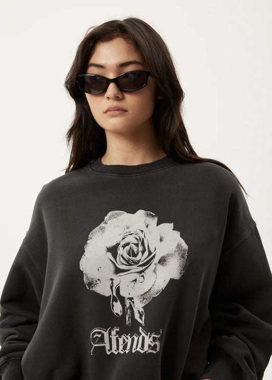 Afends Sweet Juliet Crew Neck STONE BLACK