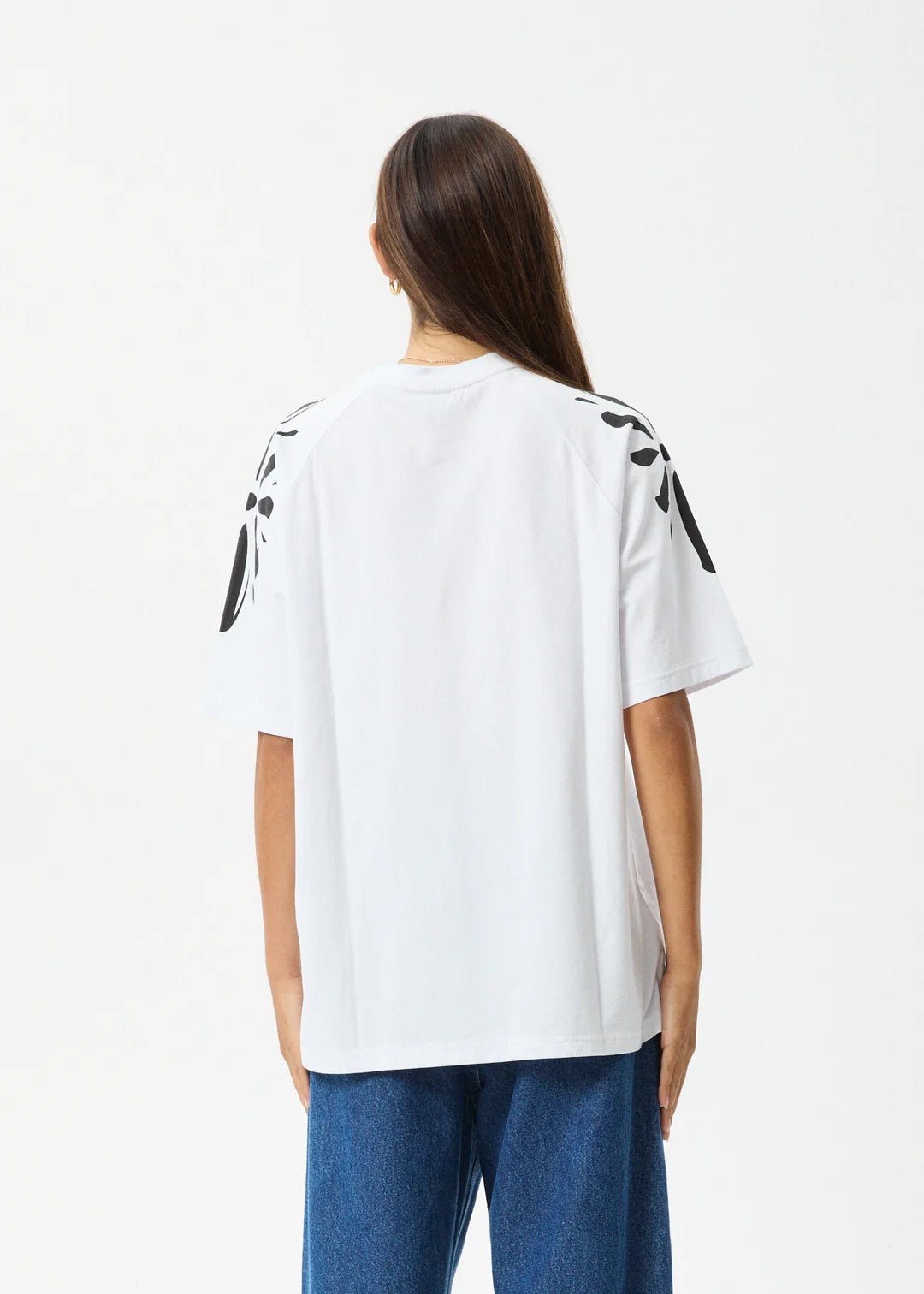 Afends Dash Recycled Oversized Raglan Tee WHITE