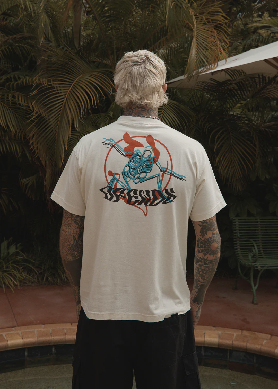 Afends Smiling Assassin Recycled Boxy Fit Tee LIMESTONE