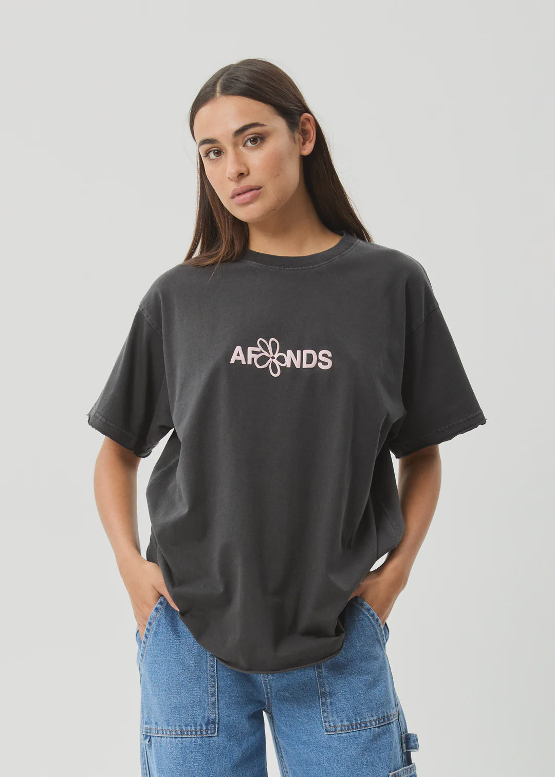 Afends Frolic Oversized Tee STONE BLACK