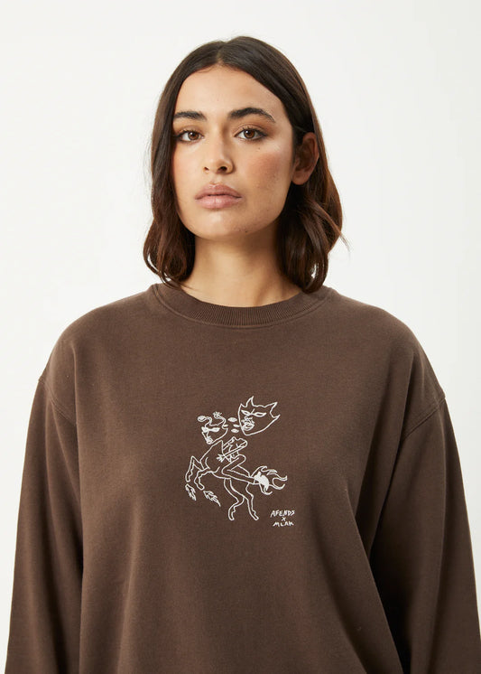 Afends Mackie Crew Neck Jumper COFFEE