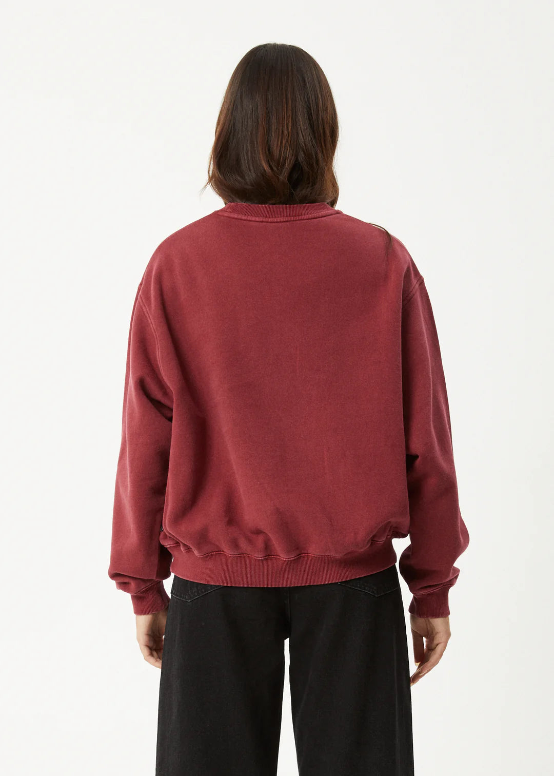 Afends Shapes Crew Neck Jumper WASHED BURGUNDY