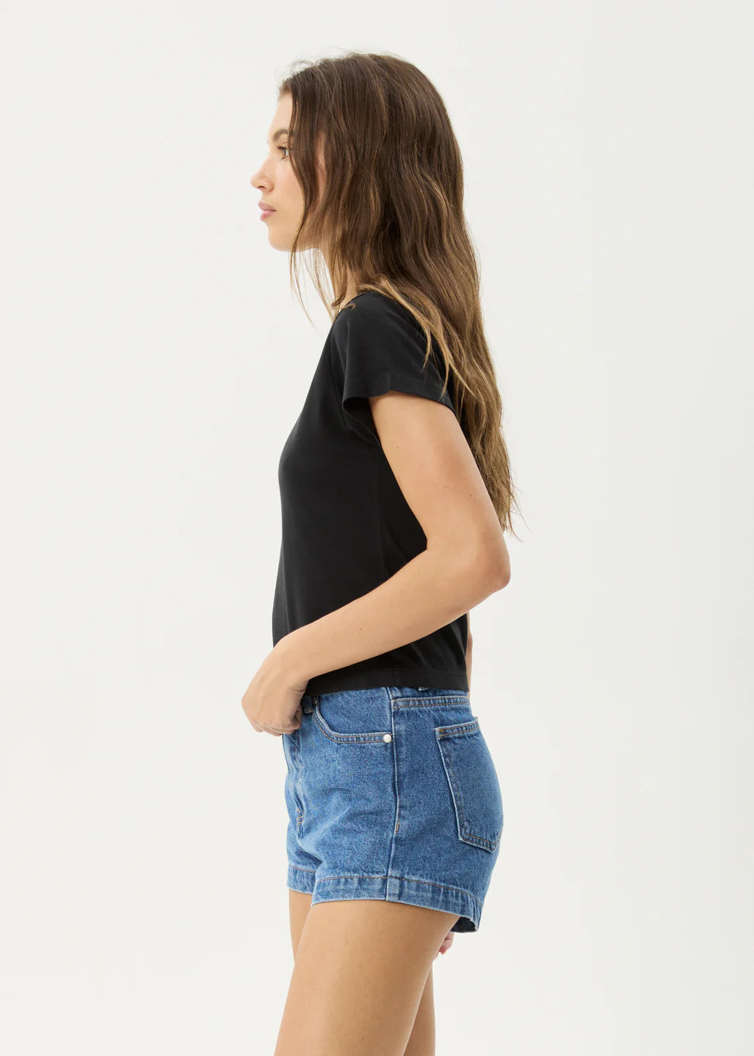 Afends Maisie Baby Tee STONE BLACK
