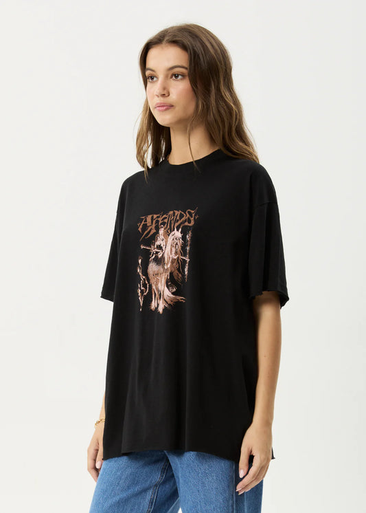 Afends Shield Maiden Oversized Tee BLACK