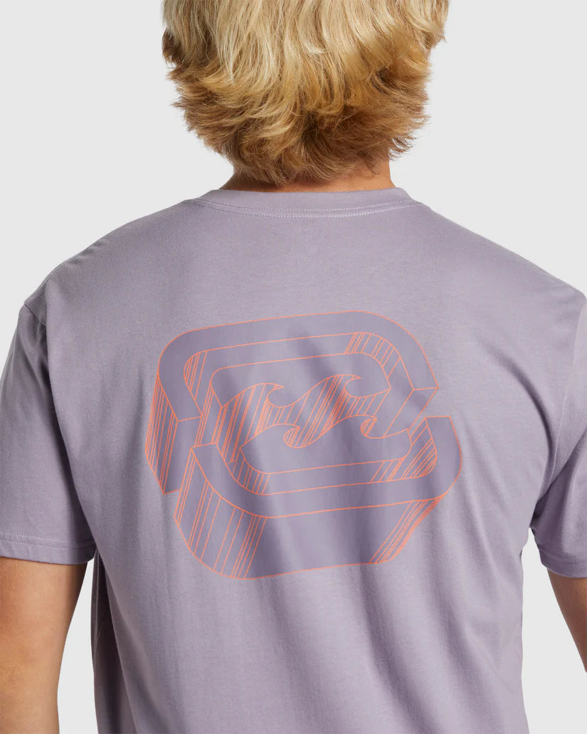 Billabong Crayon Wave SS Tee PURPLE ASH