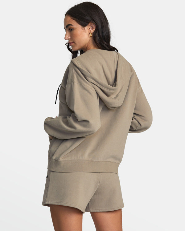 RVCA Sunday Zip Hood DARK KHAKI
