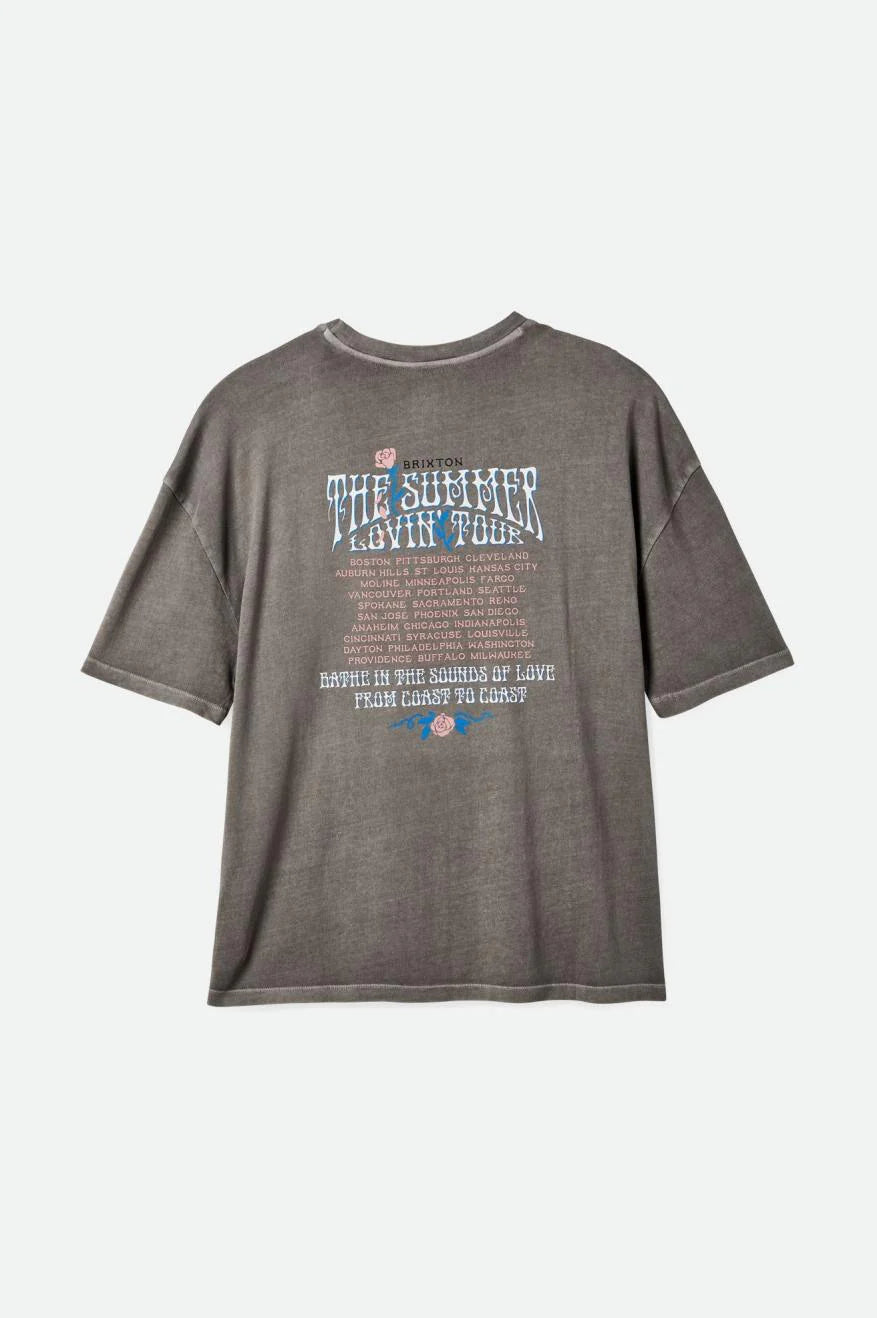 Brixton Sounds Of Love Oversized BF T-Shirt WASHED BLACK WORN WASH