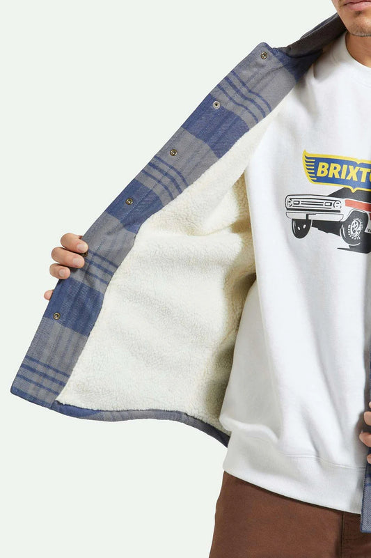 Brixton Durham Lined Jacket WASHED NAVY / BEIGE PLAID