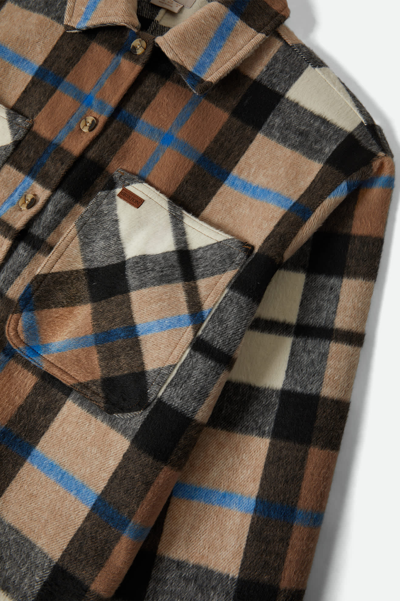 Brixton Bowery W Soft Brushed Flannel WASHED BLACK / SAND