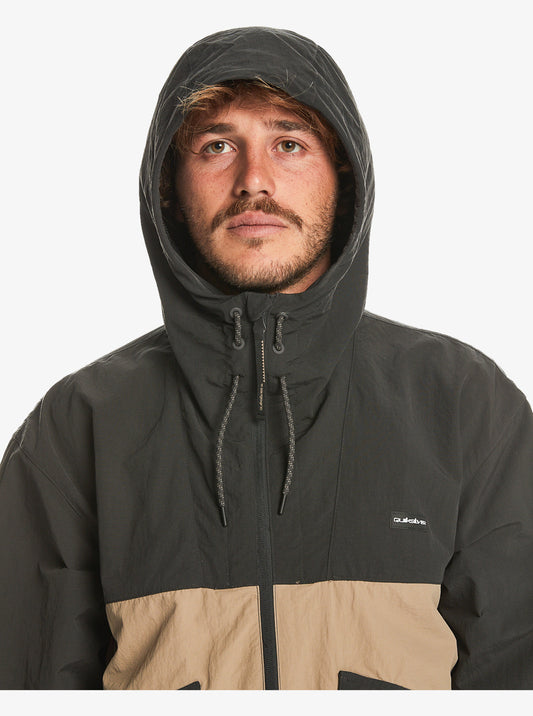 Quiksilver High Horizon Hooded Windbreaker Jacket TARMAC