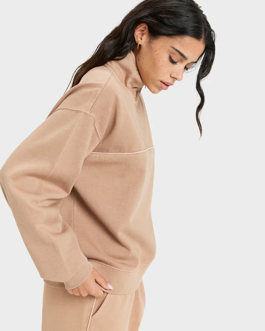 Roxy Our Town Half Zip Jumper PORTABELLA