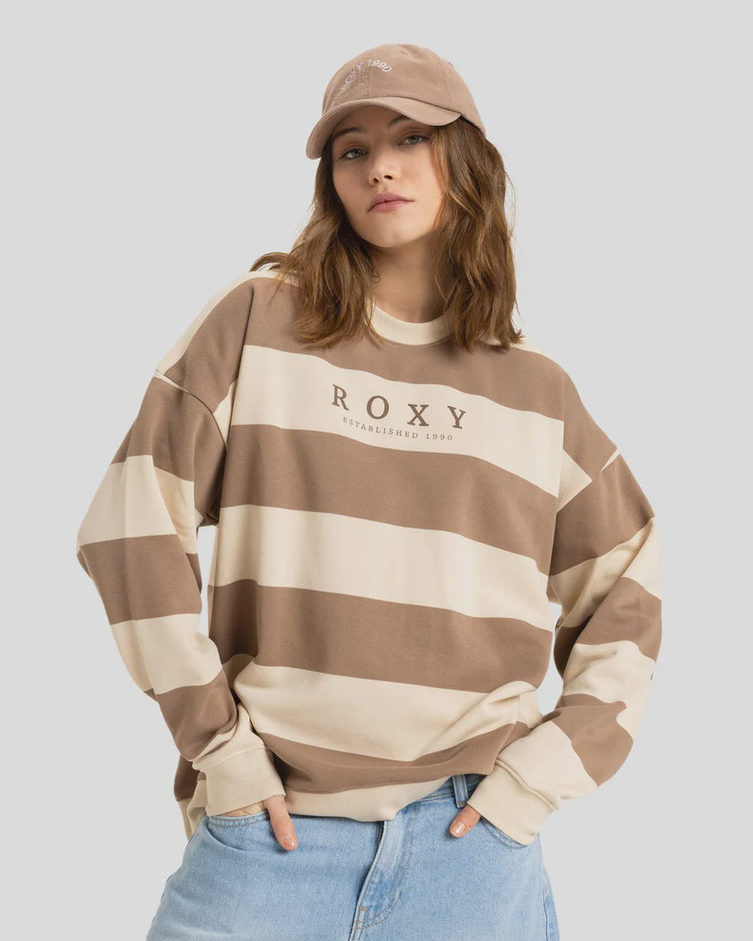 Roxy Strictly Stripes Oversized Jumper PARCHMENT STRICTLY STRIPE