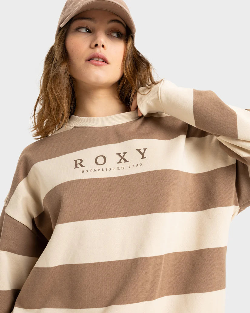 Roxy Strictly Stripes Oversized Jumper PARCHMENT STRICTLY STRIPE