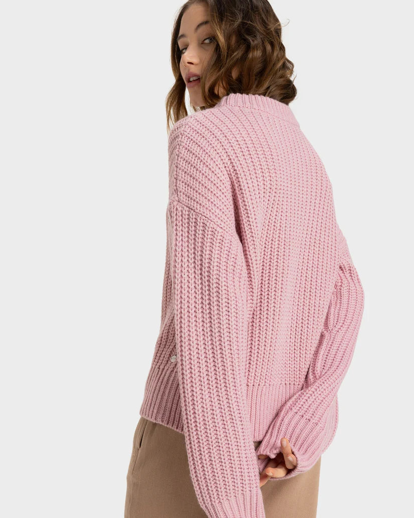 Roxy Coming Home Knit Sweater BLEACHED MAUVE