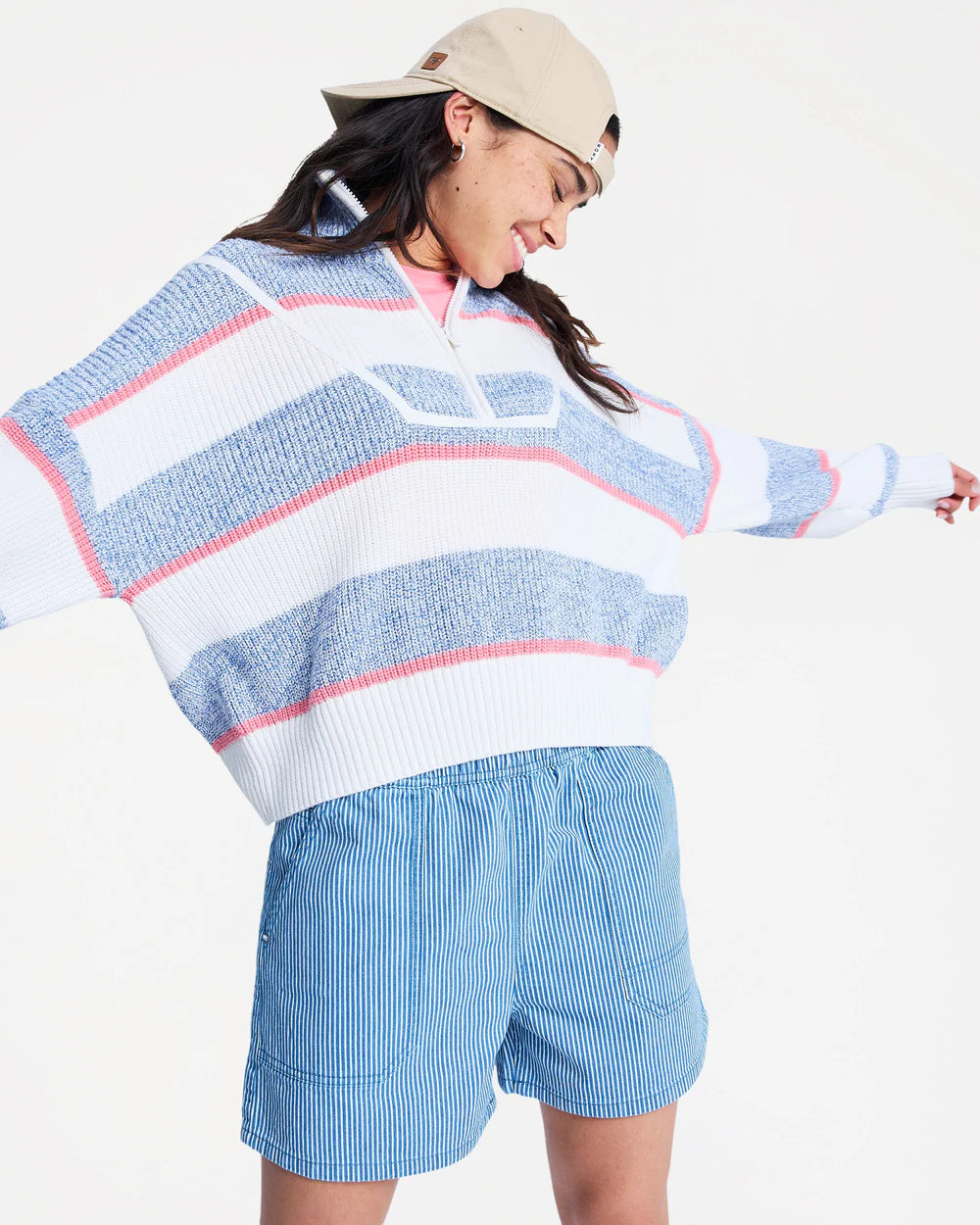 Roxy Carver Half Zip Knit Jumper COCONUT MILK