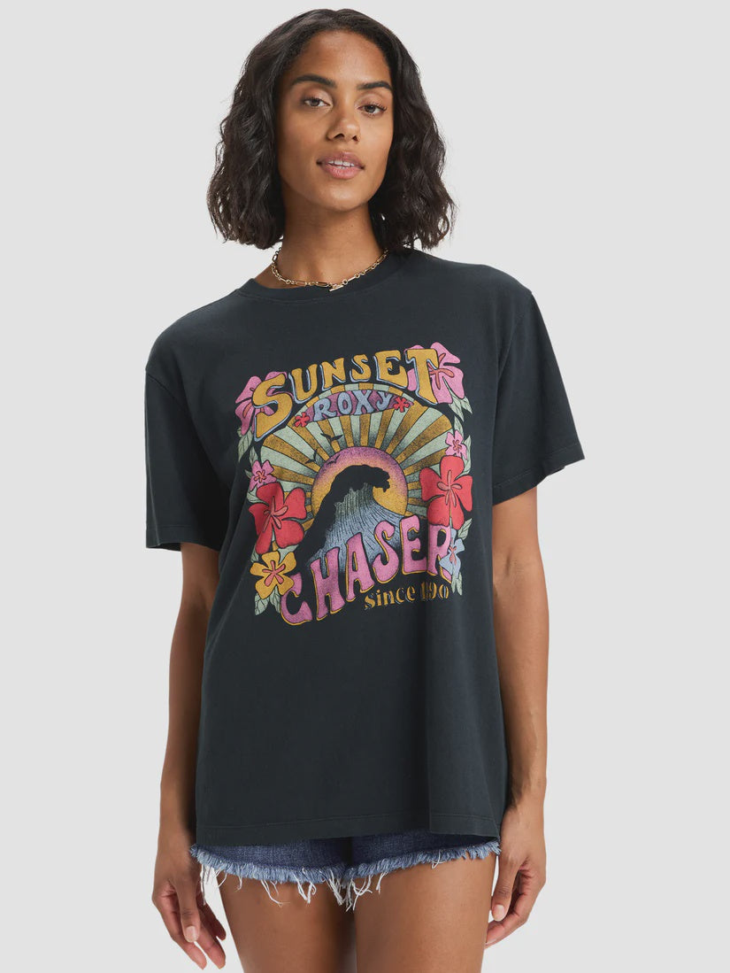 Roxy Sunny Oversized Stone Wash Tee ANTHRACITE