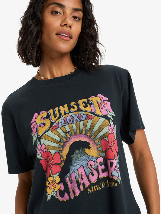 Roxy Sunny Oversized Stone Wash Tee ANTHRACITE