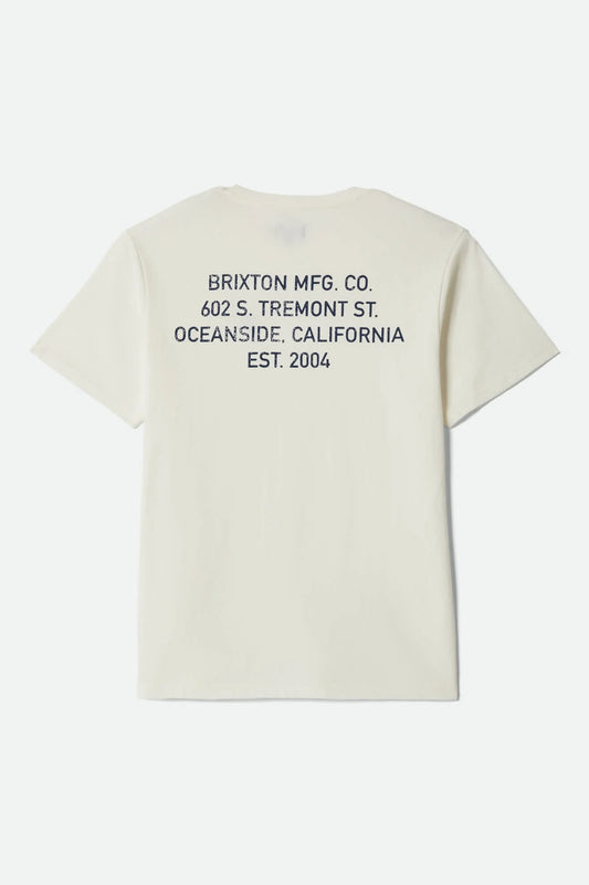 Brixton Gage Premium Tee OFF WHITE WORN WASH