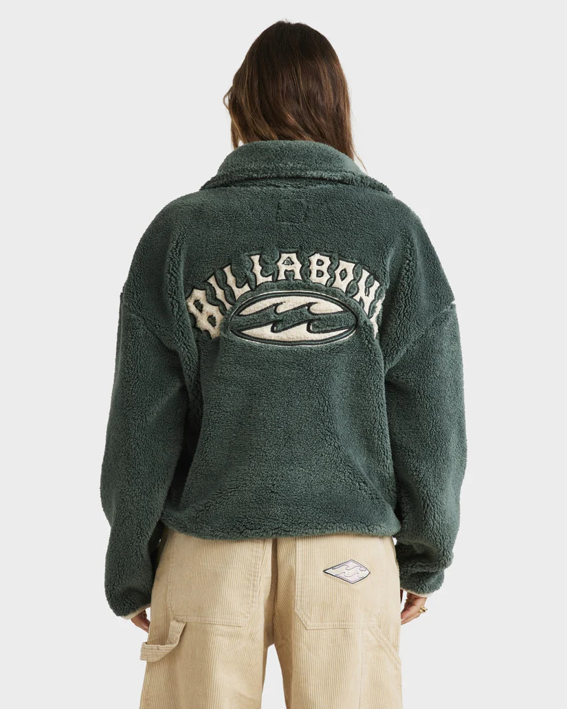 Billabong Old Days Half Zip Crew FOREST