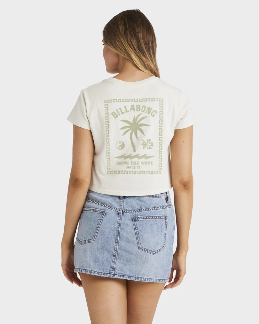 Billabong Riding The Wave Crop Tee SALT CRYSTAL