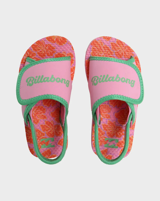 Billabong Groms Happy Hibiscus Slide PARTY PINK