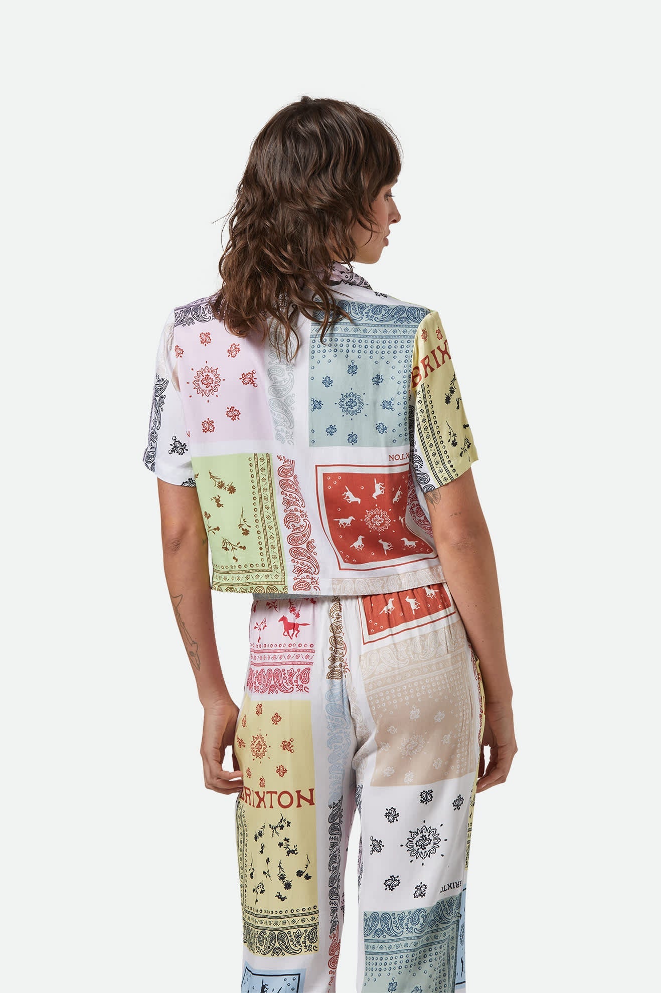 Brixton Silky SS Bowling Button Down Shirt MULTI COLOR BANDANA