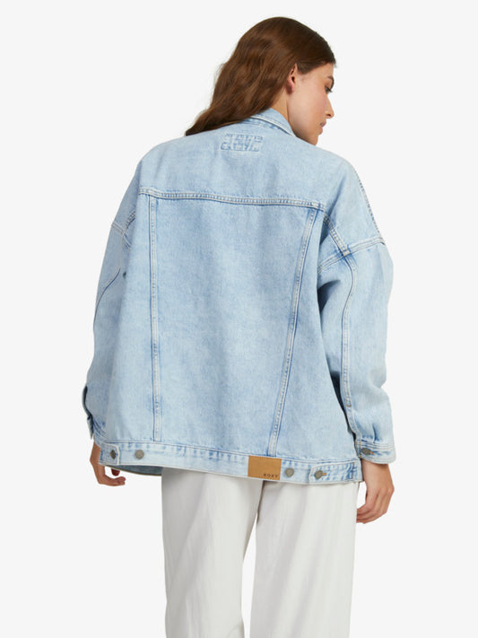 Roxy The Ocean Is Calling Glacier Boyfriend Denim Jacket GLACIER