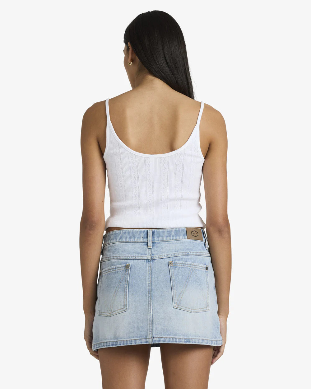 RVCA Mini Denim Skirt BLEACHED INDIGO
